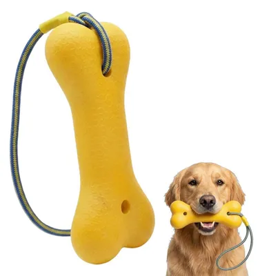 Produktbild von Wasserspielzeug Hund mit Seil, Schwimmknochen für Apportierspiele, Strand & Pool