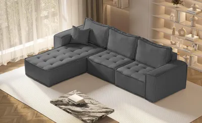 Obrázek produktu pro Kaiser Möbel Maxi roh ve tvaru L v nadčasovém designu tmavě šedý levý