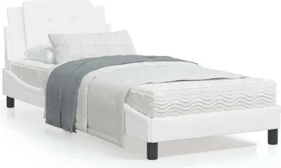 Zdjęcie produktu dla Maison Exclusive – stelaż łóżka bez materaca „Zadar” biały 100x200 cm, skóra ekologiczna