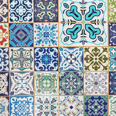 Produktbild von Klebefolie Möbel 45x50 cm - Türkische Mosaik - Möbelfolie selbstklebend im Deko-Stil - Folie für Möbel zur einfachen Renovierung von Türen, Tischen und Regalen - Klebefolie dekorativ und abwaschbar