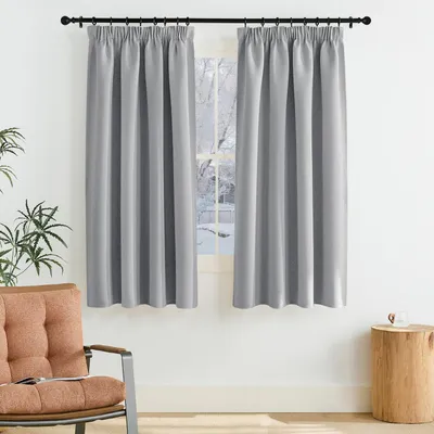 Produktbild von Vorhänge Verdunkelnd Schiebevorhänge Silbergrau 145x140 cm (2er Pack)