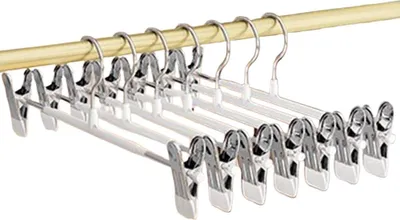 Immagine prodotto di INF Grucce per pantaloni antiscivolo con clip regolabili, set da 10 pezzi Bianco