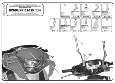 Immagine prodotto di Kit attacchi parabrezza per 311A/313A per HONDA SH 125i-150i