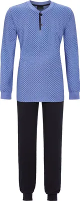 Produktbild von RINGELLA Herren Langarm Pyjama mit Strickbündchen 4541221 | Blau Größe: 56