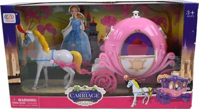 Produktbild von Prinzessinnen Kutsche mit Pferd - Märchenhaftes Spielset für Puppen Fantasievolles Spiel