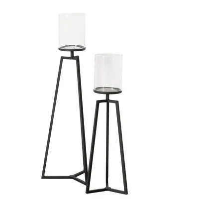 Produktbild von Kerzenhalter aus Glas auf Metallgestell COSA, 75-95 cm