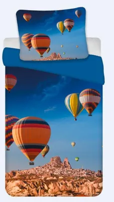 Image de Parure de lit avec ballon 135 x 200 cm 80 x 80 cm 100% coton