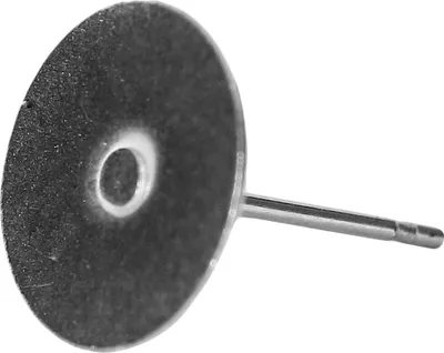 Produktbild von 10 x Ohrstecker Rohling mit Platte Edelstahl 4-12mm Größe - 4 mm