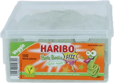 Produktbild von Haribo Pasta Basta Apfel Sour mit saurem Fruchtgeschmack Veggie 1125g