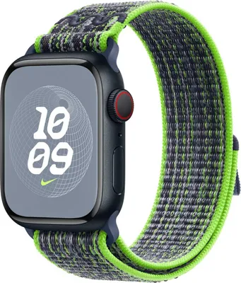 Productafbeelding van Apple Nike Sport Loop Band voor de Apple Watch | 38/40/41/42 mm - Bright Green & Blue