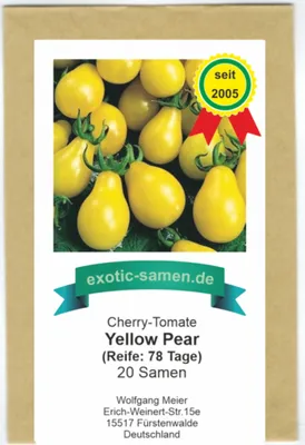 Produktbild von Gelbe, birnenförmige Mini-Tomate - gelbes Birnchen - yellow Pear - 20 Samen