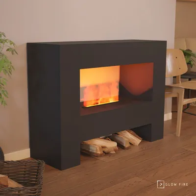 Produktbild von GLOW FIRE Elektrokamin 'Fallada' | Wasserdampf Kamin mit OMC 500 in schwarz als Raumteiler | HxBxT: 90x120x40 cm