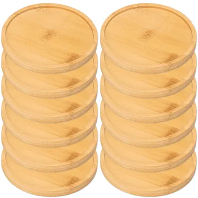 12er Set runde Holzuntersetzer mit Kork, DIY Bastelset