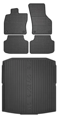 Productafbeelding van Rubberen automatten + kofferbakmat voor Skoda Octavia IV A7 vanaf 2020 (liftback) – 5-delig, zwart, op maat – Wielganizator SolidPRO