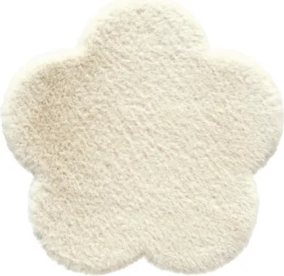 Produktbild von Hochflor Teppich Romance Blume beige Ø 60 cm