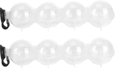 Image de Moule à glaçons en silicone, 2 pièces, 4 cavités, glaçons ronds, pour le réfrigérateur, cocktails, whisky, moule à glaçons
