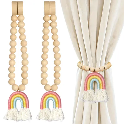 Produktbild von 2-teilige magnetische Raffhalter für Gardinen, Regenbogen, für Zuhause, Schlafzimmer, Kinderzimmer und Büro