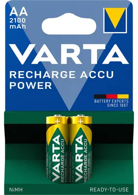 Produktbild von Varta Longlife, Wiederaufladbarer Akku, AA, Nickel-Metallhydrid (NiMH), 1,2 V, 2 Stück(e), 2100 mAh