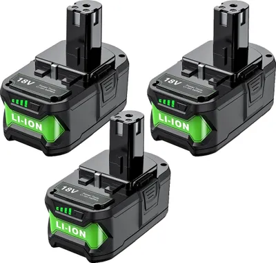 Produktbild von Ersatzbatterie, 6000mAh Kapazität, Dual-Ladegerät enthalten, kompatibel mit Ryobi,3 Batterien