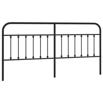 Image de vidaXL Tête de lit en métal noir 193 cm