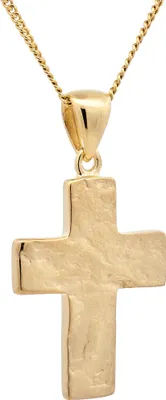 Produktbild von Anhänger Kreuz 333-8 Karat Gold mit vergoldeter Silberkette 36 cm