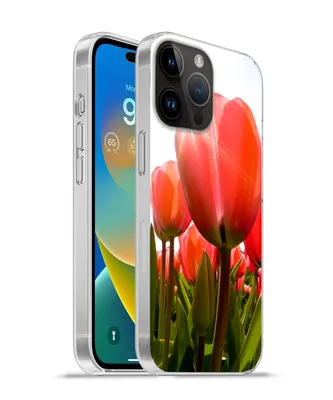 Produktbild von MuchoWow® Handyhülle Schutzhülle Hülle für Apple iPhone 14 Pro Max Blumen - Tulpen - Sonne Silikon Softcase Handy Hülle - Hardcover