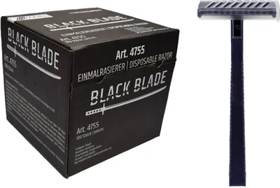 Produktbild von 1000 Nitras BLACK BLADE Einwegrasierer | schwarz | einschneidig