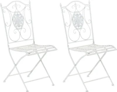 Produktbild von CLP 2er Set Gartenstühle Sibell weiß