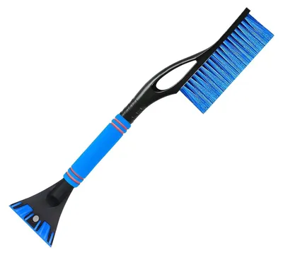 Immagine prodotto di Raschietto ghiaccio auto con spazzola - Spazzola pulizia auto 2 in 1 - Impugnatura antiscivolo in schiuma - Rimovibile - Per parabrezza e finestrini