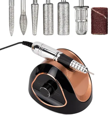 Zdjęcie produktu dla Frezarka do manicure i pedicure 68W M15 czarno-złota 45 000 obrotów