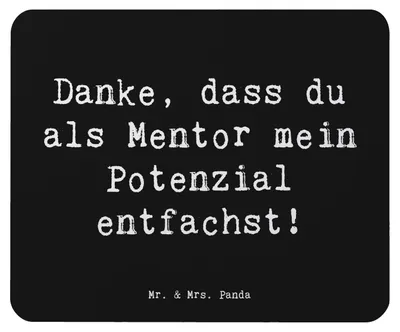 Produktbild von Mr. & Mrs. Panda Mouse Pad Spruch Mentor Potenzial - Schwarz - Geschenk, positive Beeinflussung, Unterstützung, Danke sagen, Mauspad, Mentorinnen und Mentoren, Bedanken