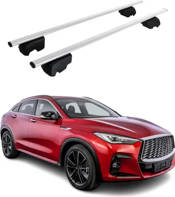 Image de Barres de toit Transversales pour Infiniti QX55 2019-2025 SUV Fer Argent ABE
