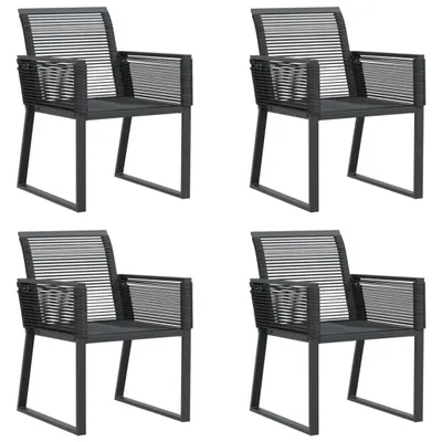 Produktbild von vidaXL Gartenstühle 4 Stk. Schwarz Poly Rattan