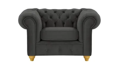 Produktbild von SLF24 - Sessel Chesterfield Max - schwarz - Velluto 20