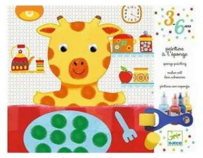 Produktbild von DJECO Malset Schwammmalerei Giraffe für Kinder 3-6 Jahre, 30x23x5cm
