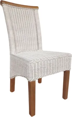 Produktbild von Soma Esszimmer-Stuhl Rattanstuhl weiß Perth Sitzkissen Leinen weiß (BxHxL) 47 x 97 x 54 cm ohne Sitzkissen