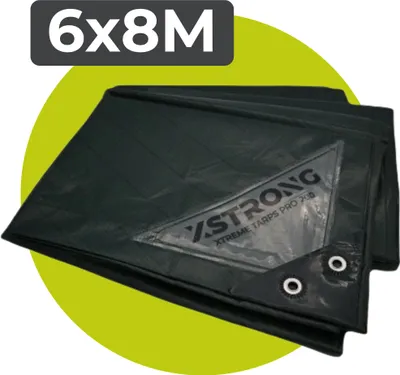 Image de Xstrong Pro 200 Bâche 6x8 Vert Imperméable Super Fort avec Œillets