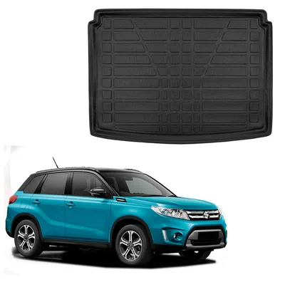 Produktbild von SCOUTT | Kofferraumwanne Laderaumwanne Kompatibel mit Suzuki Vitara 2 ab 2014, mit Hoher Rand, Kofferraum-Schutzmatte, Geriffelt, Aufrollbar, Schwarz