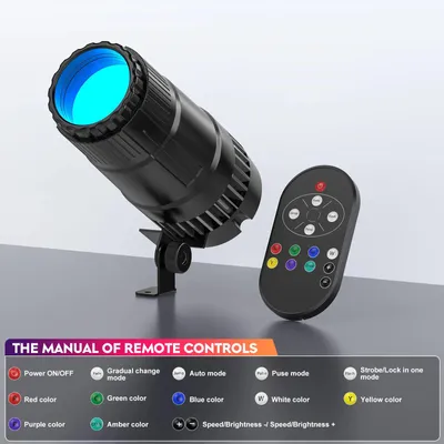 Zdjęcie produktu dla Reflektory LED Pinspot - Oświetlenie sceniczne RGBW - Zestaw 4 sztuk - 20 W - Regulacja jasności - DMX - Wtyczka EU