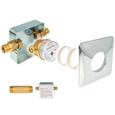 Produktbild von Unterputz Einstrahlzähler System ETK Komplett-SET, Kaltwasser, Länge 80 mm, Einbaukasten 3/4 Zoll AG