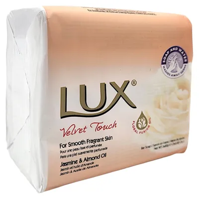 Produktbild von LUX Seifenstücke Velvet Touch 3er Pack à 80g Jasmin Mandelöl Seife Seifenstück Reinigungsseife Duftseife Jasmine Almond Oil