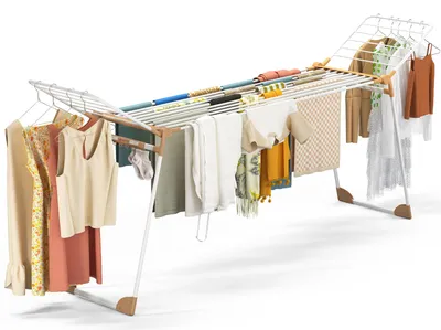 Produktbild von VOUNOT® Wäscheständer ausziehbar Flügelwäscheständer klappbar 284x55x122cm Weiß