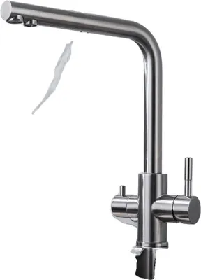 Obrázek produktu pro Kuchyňská baterie DQOK, dvouramenný design, provedení z nerezové oceli, ssd001 kartáčovaná