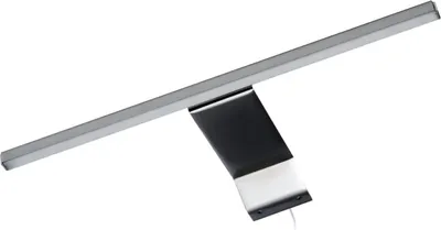 Produktbild von FACKELMANN LED-Aufsatzleuchte / Maße (B x H x T): ca. 34 x 3,5 x 16,5 cm / hochwertige LED-Leuchte fürs Badezimmer / Spiegelleuchte für einen Badschrank / Farbe: Silber / +