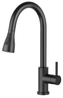 Image de Robinet de cuisine, robinet pour évier, haute pression, 3 fonctions, pommeau de douche rotatif à 360°, en acier inoxydable