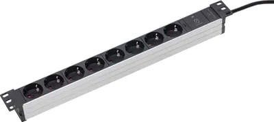 Produktbild von as-Schwabe 8-fach Steckdosenleiste RACK 19 Zoll 2m Netzwerk Mehrfachsteckdose