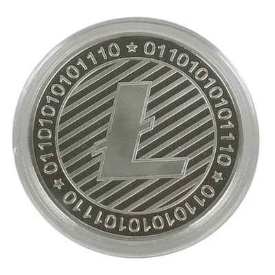 Immagine prodotto di Moneta Litecoin (LTC) in metallo, placcata in argento (vero argento placcato)