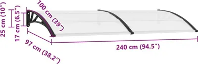 Produktbild von vidaXL Türvordach 240×100 cm PC