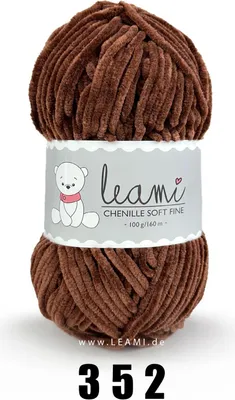 Produktbild von LEAMI Chenille Soft FINE (100g/160m) 352 dunkelbraun