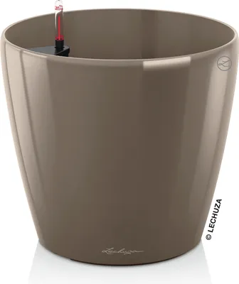Produktbild von LECHUZA-Pflanzgefäß CLASSICO Premium 70 Taupe Hochglanz | Pflanzgefäß mit Bewässerungssystem | Hochglanz-Oberfläche | Ø 70 x 64,5 cm | 14665